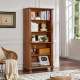 SAVOR LIFE 70" Tall Brown Bookshelf,5 Tier Wooden Book Shelf