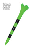 3-1/4" Pride Performance Golf Tee Striped, Citrus Green, 100 Count