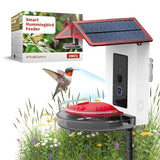 Quick Setup Smart Solar Hummingbird Feeder with Camera 1080P 2MP High-Def and WiFi AI Bird Identification Birdfeeder, Ant Guard Moat, Squirrel Alarm, Removeable Tray, Identifies 10,000+ Birds