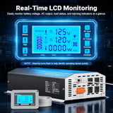 4000W Pure Sine Wave Inverter 12V DC to 120V AC Converter with LCD Remote