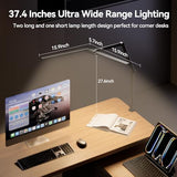 LED Architect Desk Lamp with Clamp - 24W Ultra Bright Adjustable Swing Arm Light for Home Office