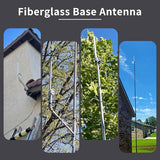 Dual Band Fiberglass Radio Antenna, UHF VHF 144/430mhz Base Antenna, 17 inches SO239 Connector for Base Station Repeater Mobile Transceiver with Mount Bracket
