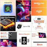 14 inch Android 16 Tablet｜30GB RAM 256GB ROM｜1920 * 1200 IPS FHD｜10000mAh 30W Fast Charging