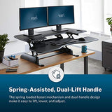 Vari VariDesk Pro Plus 48 - Adjustable Desk Converter with 11 Height Settings - Laptop Sit Stand Desk