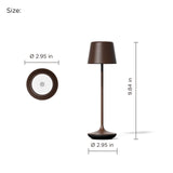 CORDIVA Cordless Table Lamp, Aluminum Rechargeable Dimmable LED Desk Lamp