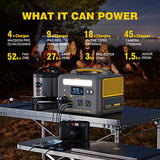 VTOMAN Jump 600X Portable Power Station 600W, 299Wh Solar Generator LiFePO4 Battery Power Station with Jump Start for Car, 1200W AC Outlet, PD 60W USB-C, 3x Regulated 12V/10A DC for Camping, RV Travel