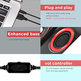 Computer Speakers, 2.0 CH PC Speakers with Surround Sound, USB Wired Laptop Speakers with Deep Bass for Desktop