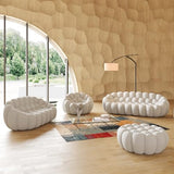 Comfy Upholstered Sofa, Mesh Fabric 3D Honeycomb Shape Modern Couches for Living Room, Apartment (Light Grey, 1 Seater