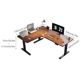 SABALON Office Desk Corner L-Shaped Smart Electric Lift Table for Gamers, Office