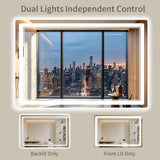 40"x60" LED Bathroom Mirror with Lights, Backlit + Front Lit, Anti-Fog