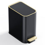 Small Bathroom Trash Can with Lid Soft Close, 5L / 1.3 Gallon Slim Garbage Can with Removable Inner Bucket