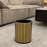 LEASYLIFE 2.6Gallon/10L Brass Bathroom Trash Can，Brushed Gold Bathroom Waste Basket，Golden Small Garbage Can