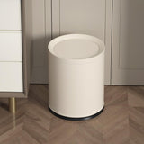 YOJIA 12L Metal Trash Can with Swing Lid, White