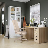 ALEX/LAGKAPTEN Modern White Stained Oak Computer Desk