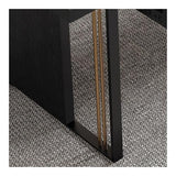 zhongxlla Standing Desk, Modern PC Desk Workstation with Drawer, Black Oak-Grain Finish Writing Table
