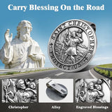 PloreWay St. Christopher Medal for Car, 4 Pack Metal Saint Christopher Visor Clip, Talisman for Safety, Automotive Visor Accessories, Gift for Drivers, Families, Friends