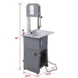 STANSS 550W Electric Bone Saw Machine,2-in-1 Commercial Butcher Band Saw and Sausage Stuffer for Cutting Chops, Frozen Meat, Fresh Bone Meat, Equipped with 6 Saw Blades
