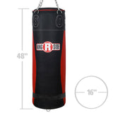 Ringside Large Leather Heavy Bag – Soft Filled Boxing Punching Bag for Training & Fitness – Durable Leather Construction – 16" x 48" – 130lb