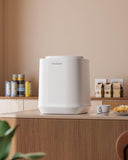Ouaken 4L Electric Composter for Kitchen, Smart Countertop Compost Bin, Odorless | Low Noise | Auto-Cleaning | Turn Food Waste into Fertilizer, Indoor Food Waste Compost Machine, White