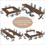 6.5FT Conference Table for 6-8 People, 78 inch Long Rectangular Seminar Table with Strong Metal Frame (1PC, Brown)