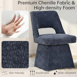 VKNOW Upholstered Swivel Dining Chairs Set of 4 with Curved Open Back