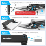 MacBook & Surface Laptop Locking Station with Combo Lock Cable, Anti Theft Folding Security Laptop Desk Mount