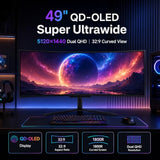Deco Gear OLED 49 Inch Curved Monitor, 5K2K 5120×1440 Ultrawide Dual QHD