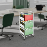 File Cart for Office, 3 Tier Metal Hanging Files Under Desk Storage File Cabinet with Wheels