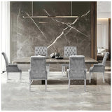 AODCHR Upholstered Velvet Accent Dining Chair, Elegant Tufted Dining Room