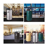 Outdoor Trash Cans Bins Retro Metal Trash Can Round Bucket Shape