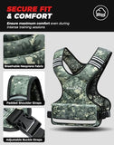BAGAIL Adjustable Weighted Vest for Men 20-32lb, Comfortable U-Neck Rucking Vest with 6 Removable Weights, Storage Pocket and Reflective Strips for Strength Training, Army Green