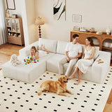 96" Modular Sectional Couch, Boneless L Shaped Cloud Sofa with Chaise Lounge