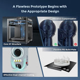 FLASHFORGE AD5M 3D Printer Fully Auto Calibration Print with 1-Click Max 600mm/s Speed, All-Metal CoreXY Structure Precise Printing