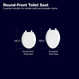 Round-front, Slow-Close, Wood, White toilet seat KOHLER