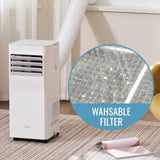Keystone 8,500 BTU ASHRAE/5,000 BTU DOE 115V Portable Air Conditioner with Dehumidifier and Remote Control, AC for Apartment, Bedroom, Small Rooms up to 200 Square Feet in White