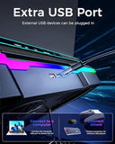 Gaming Laptop Cooling Pad with Full RGB Lights, Powerful Cooler Fan Stand for 15-19 inch Gamer Laptops