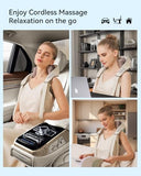 PERLEVI Neck and Shoulder Massager for Pain Relief Deep Tissue-Shiatsu Deep Kneading Massager with Heat to Relieve Neck Shoulder Back Waist Leg Muscle Soreness Fatigue (Beige)