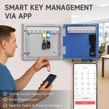 16-Key Key Lock Box Wall Mount – Smart Key Cabinet with App, Keypad, Bluetooth & WiFi Unlock (Sold Separately), Key Organizer for Home