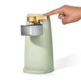 Electric Can Opener, Auto-Turn, Knife Sharpener, Bottle Opener, Easy-Clean, Corded, One-Touch, Stainless Steel Blade (Sage Green)