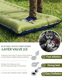 NINTYNINE Camping Sleeping Pad, 5.9" Extra-Thick Reinforced Camping Pad with Built-in Pillow & Foot Pump, Ultralight Compact Inflating Sleeping Mat for Backpacking Hiking Travel Tent Beach