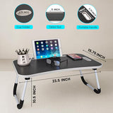 Lap Tables for Adults & Kids - Suitable Tablet and Laptop Stand for Bed - Include iPad Slot and Cup Holder