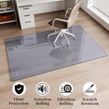 Glass Chair Mat 36" x 55" Heavy Duty Tempered Glass Office Chair Mat