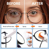 Ordilend Glasses Cleaner, Glasses Cleaning Kit with Eyeglass Cleaner Spray, Eyeglass Lens Cleaner, Microfiber Cleaning Cloth,Portable Eyeglass Repair Kit with Screws, Safe for All Lens(White)