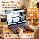 Lenovo 15 Inch Touchscreen Laptop AMD Ryzen 7 8840HS 24GB DDR5 5600MHz 1TB