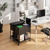 MIIIKO Mobile File Cart with Lock, Rolling File Cabinet Hanging Letter