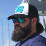 Fintech United By Fishing Snapback Hat - Brilliant White