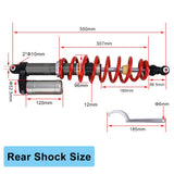 OUMURS Complete Adjustable Front & Rear Air Shock Absorber Compatible with Polaris RZR S 800 2009-2014 Adjustable Preload, Compression Damping & Rebound Speed