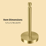 YUMORE Paper Towel Holder Countertop, Paper Towel Holder with Weighted Base Non Slip, Standing Paper Towel Roll Holder for Kitchen Bathroom, Stainles Steel (Gold)