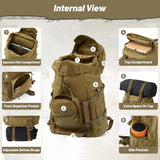 AUMENTAR 50L Tactical Backpack for Men and Women, Water-Resistant Molle Rucksack, Large Military Assault Pack for Hiking, Hunting, Camping, Gym & Outdoor Survival Khaki