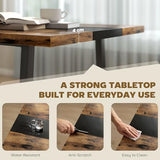 Industrial Dining Table for 8 People, 70.9" Long Rectangular Kitchen Table with Large Tabletop and Steel Legs for Dining Room